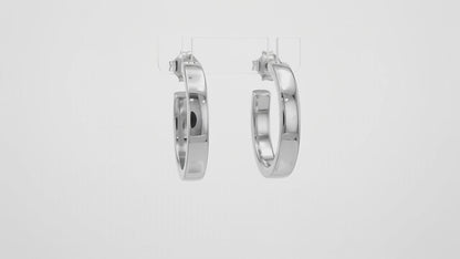 Sterling Silver Girl Square Cardboard Gloss Earrings