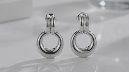 Sterling Silver Smooth Dona Earrings with Double Brightness