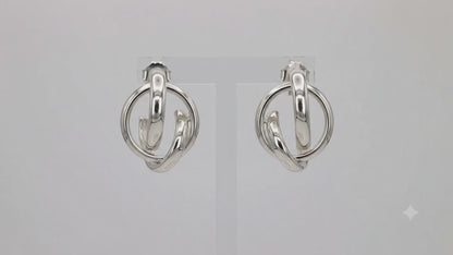 Sterling Silver Half-Round Hoop Earrings