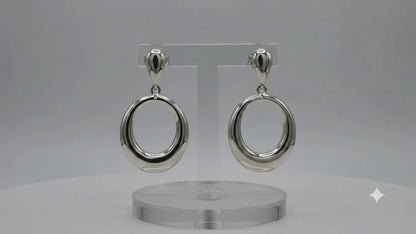 Sterling Silver Dona Earring with Die-Cut Drop