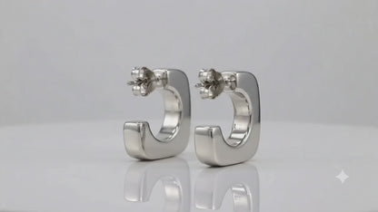 Sterling Silver Smooth Triangular Earrings