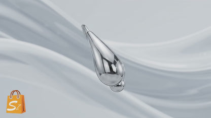 Sterling Silver Wire Drop Earrings with Center Ball and Post