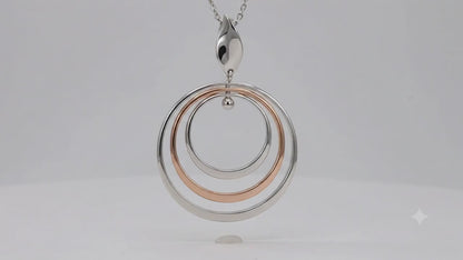 Sterling Silver Pendant with Three Bright Hoops and Seed