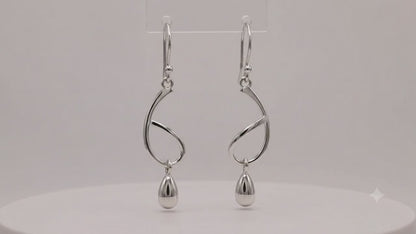Elegant Bended Drop Earrings with Counterweighted Ring