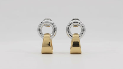 Sterling Silver Donita Lisa Earrings with Tumbaga and Silver Band