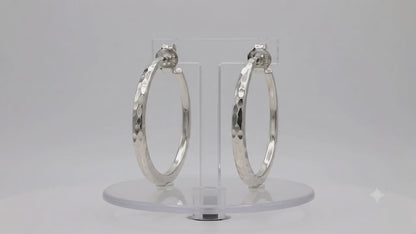 Sterling Silver Smedium Flat Hammered Earrings