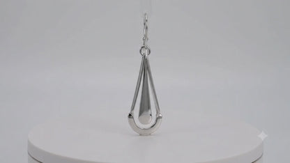 Sterling Silver Cardboarded Drop Earrings with Smooth Drop Detail