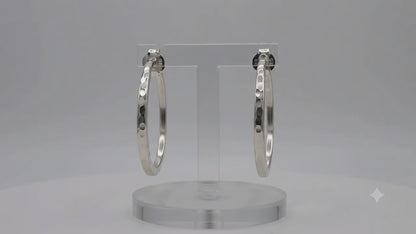Medium Flat Hammered Sterling Silver Earrings