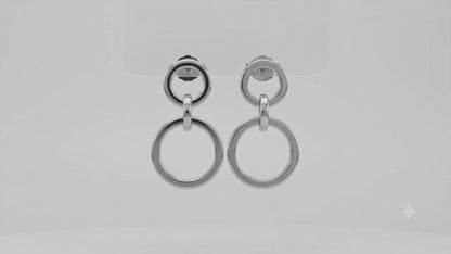 Sterling Silver Small and Large Cardboard Double Hoop Earrings